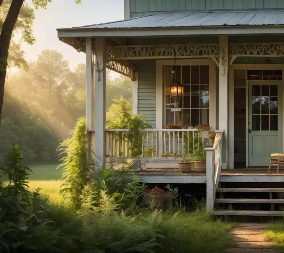 A welcoming Southern porch in morning light