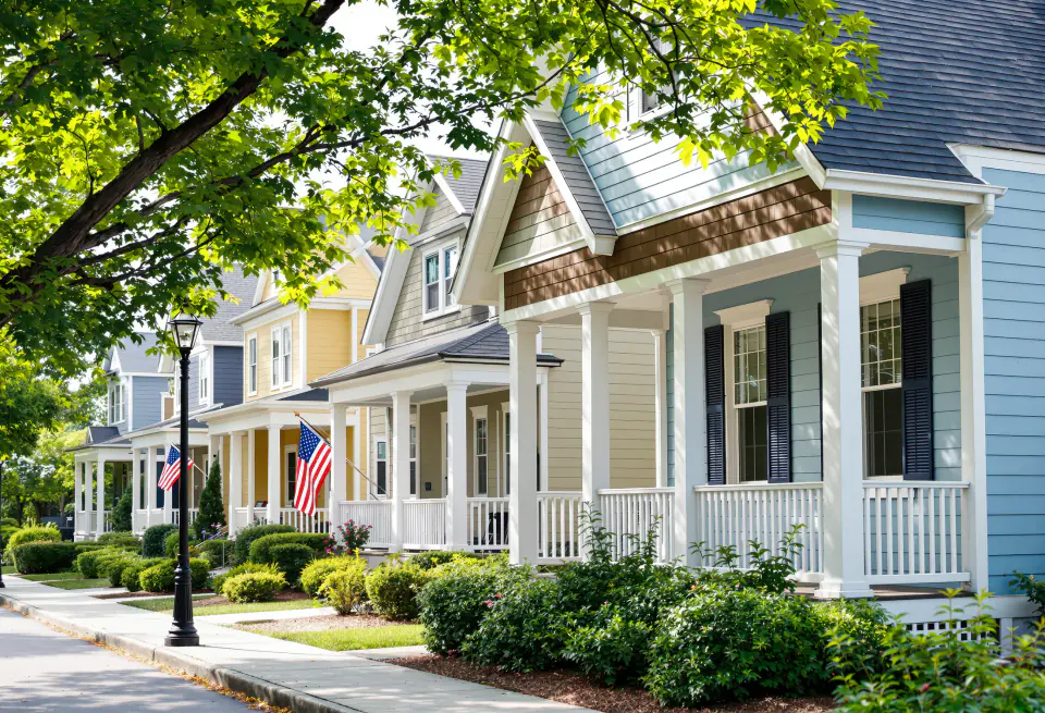 Porch homes and greenery illustrating Southern neighborhood life